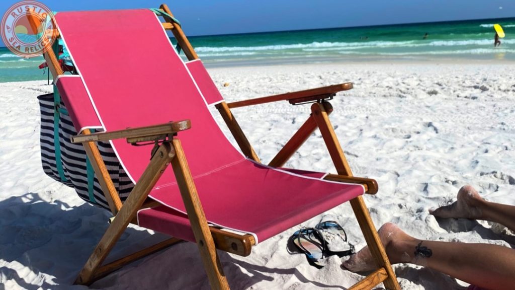 beach essentials wood beach chair