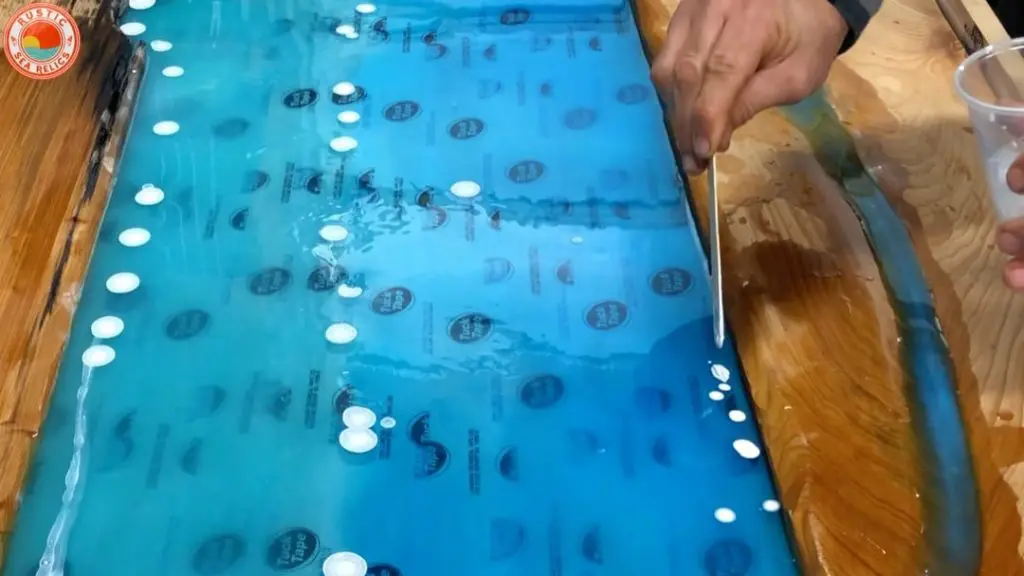 making epoxy resin ocean waves