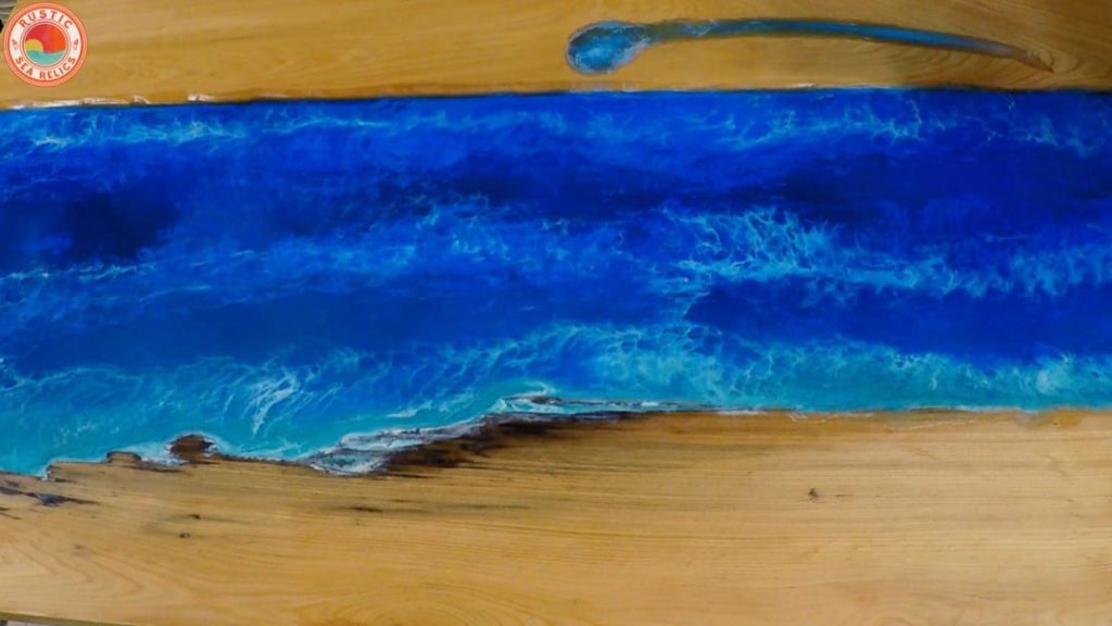 ocean resin wood art